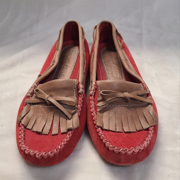 Darc Cuir Women's Tan & Red Suede Loafers Size 9 - Picture 7 of 8
